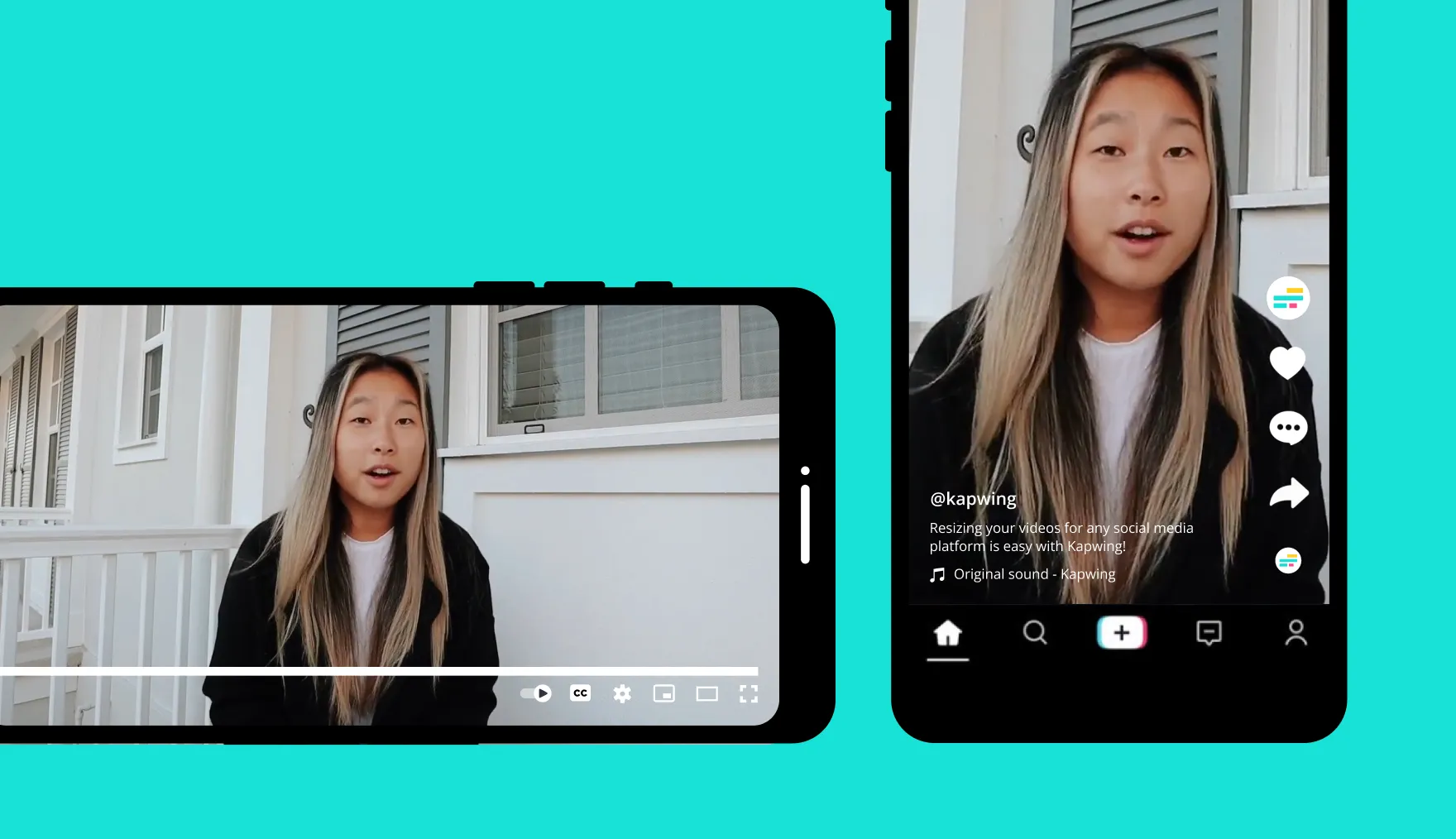 Mobile phone playing a video of a woman talking to camera