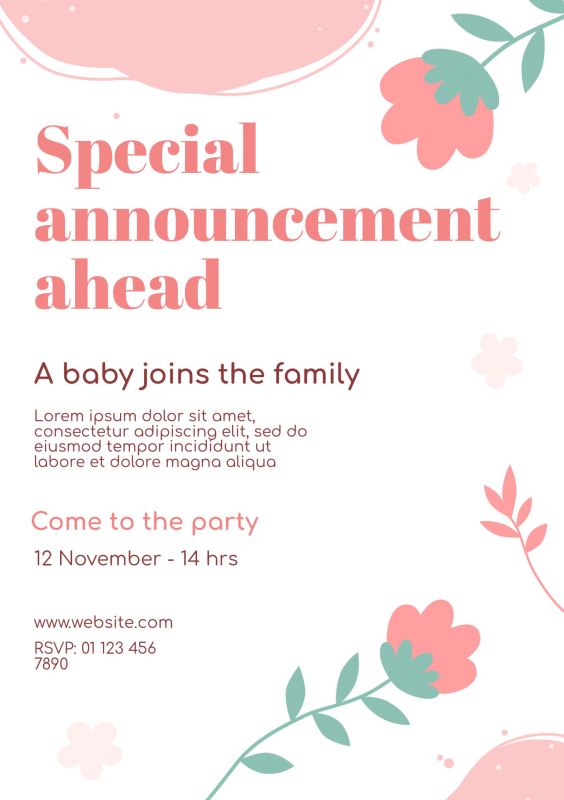 Charming Baby Announcement Invitation
