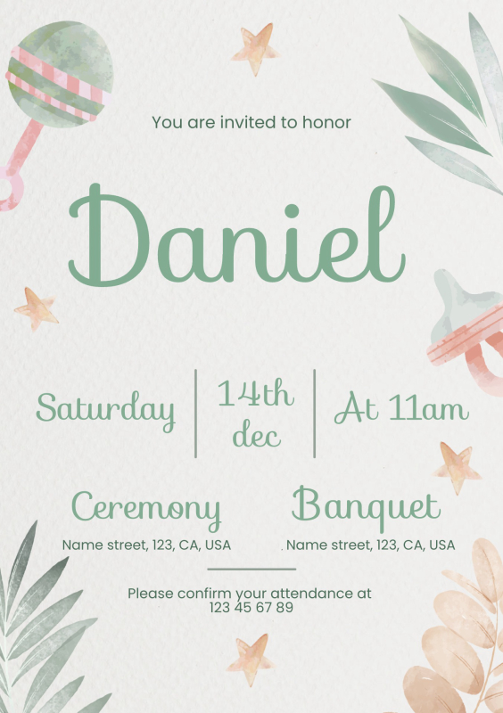 Charming Baby Celebration Invitation Template
