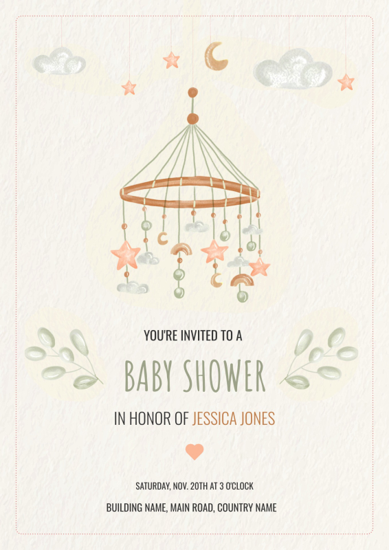 Charming Baby Shower Invitation Template