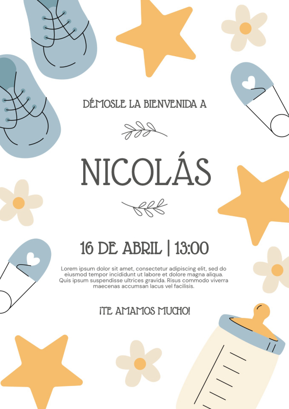 Charming Baby Welcome Invitation Template