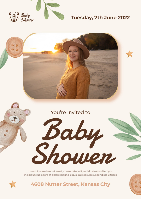 Delightful Baby Shower Invitation with Watercolor Accents