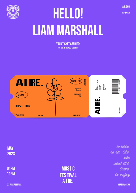 Lively Music Festival Ticket Template with Bold Colors