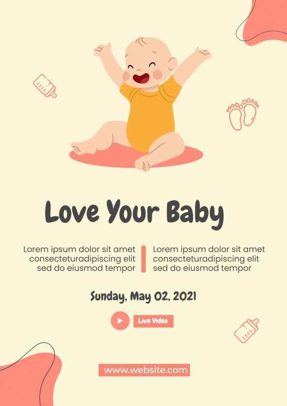 Memorable Baby Announcement Template with Playful Design