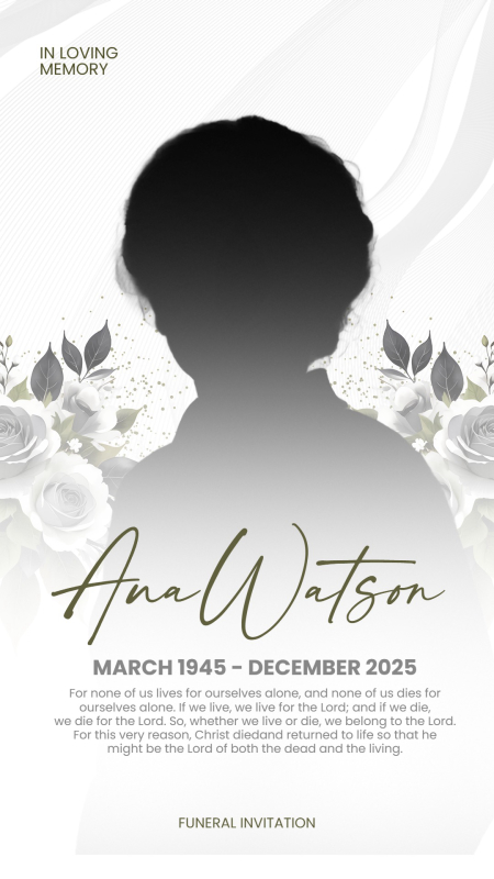 Memorial Invitation Template with Elegant Floral Design