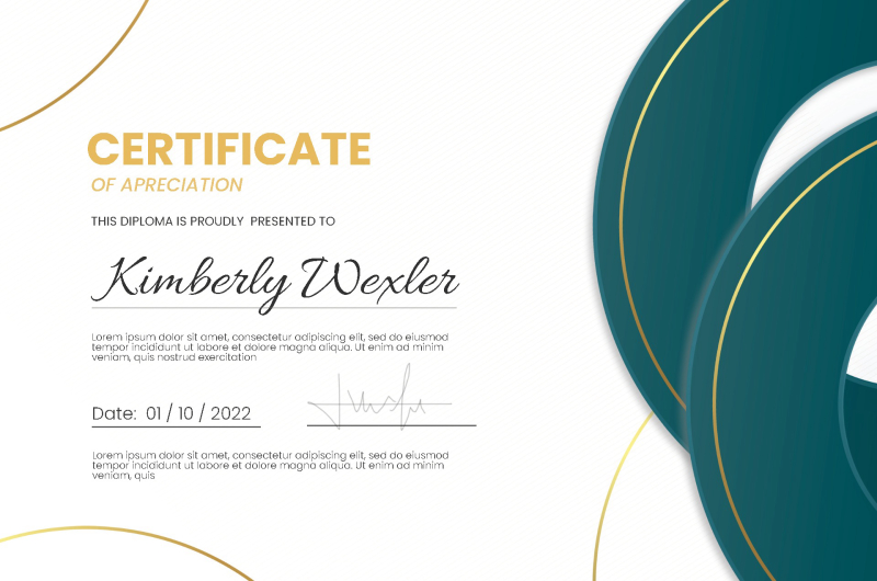 Navy and Gold Elegant Certificate of Appreciation Template