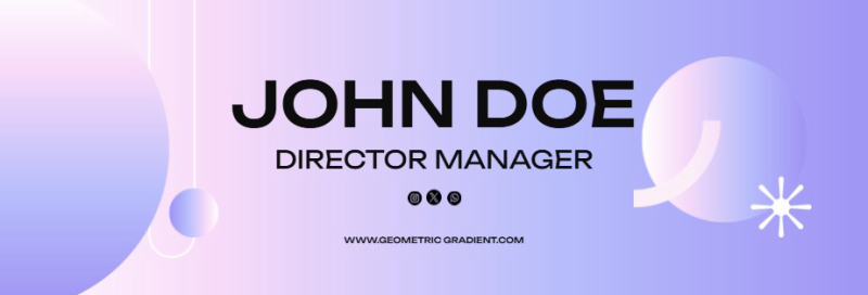 Radiant Pastel Gradient LinkedIn Banner with Geometric Accents