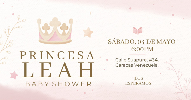 Soft Pink Princess Baby Shower Invitation Template