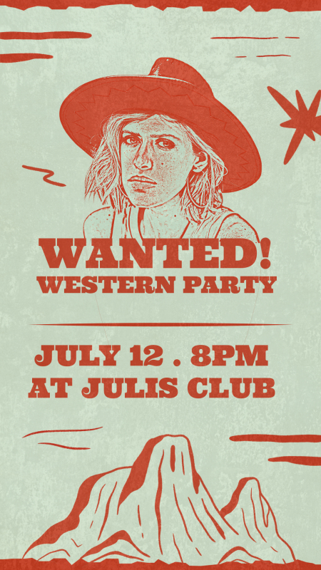Spirited Western Party Invitation with Rustic Charm