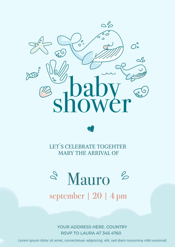 Under the Sea Baby Shower Invitation Template